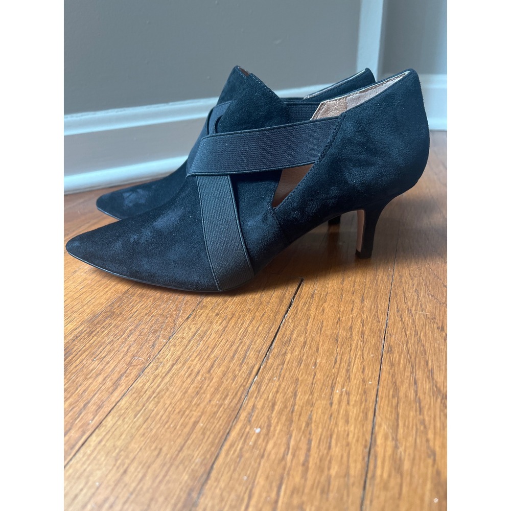Corso Como Suede Kitten Heel Booties Black Size 7.5
